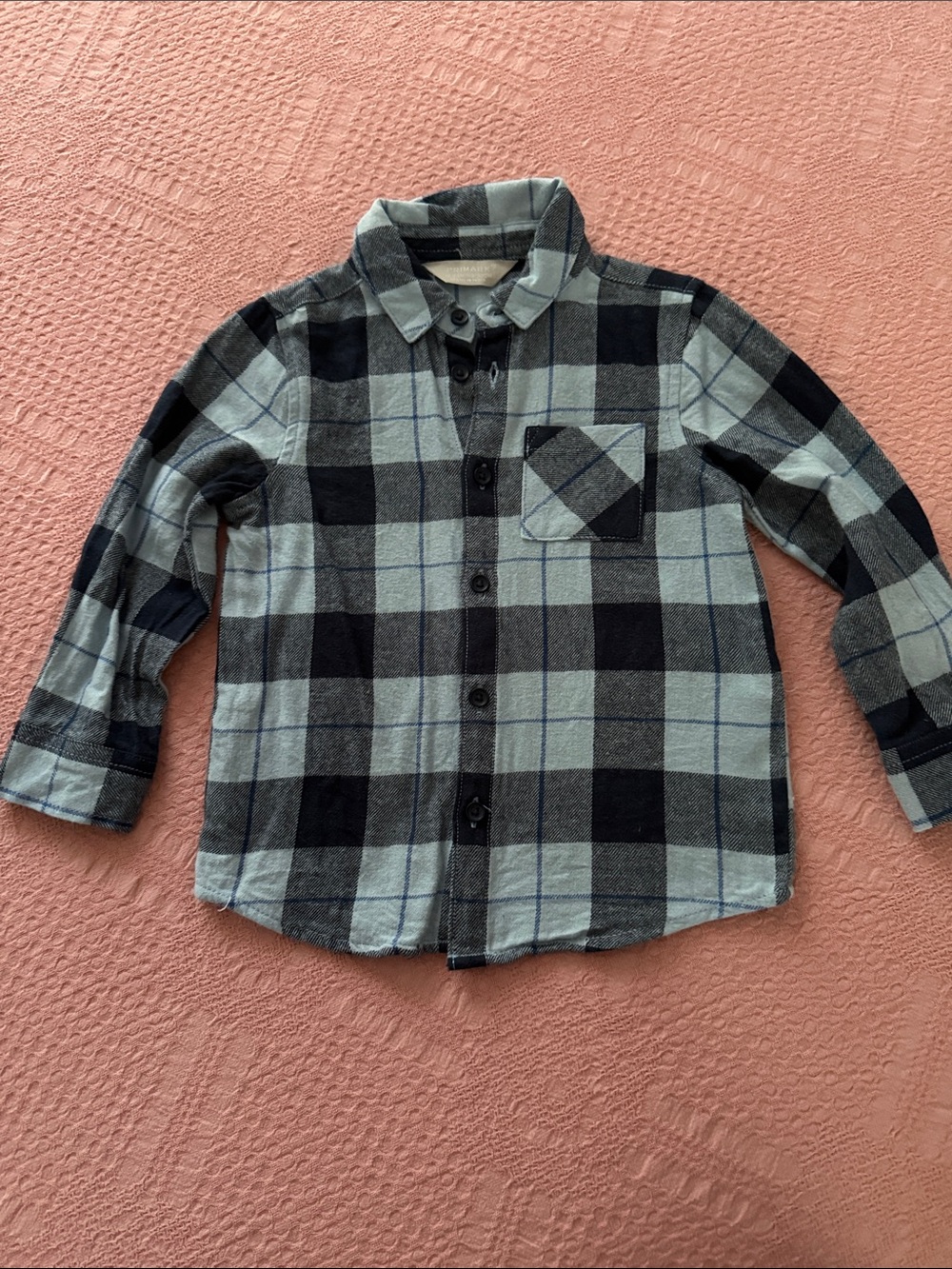 Primark Black & Gray Plaid Button-Down Kids Shirt